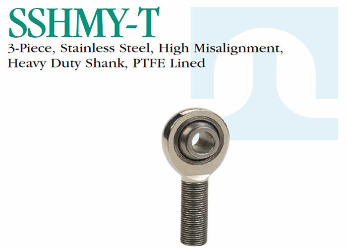 SSHMY - T قضيب الفولاذ المقاوم للصدأ الدقة ينتهي 3 قطعة الثقيلة شانك PTFE اصطف