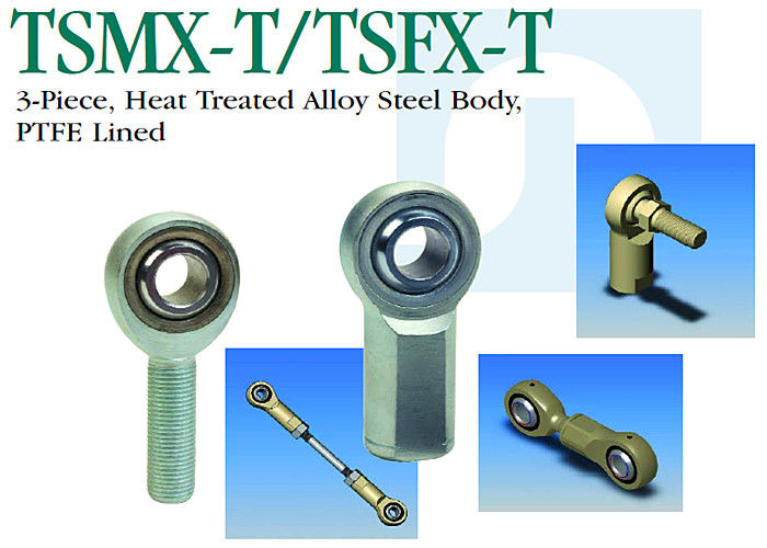 TSMX - T / TSFX - T الفولاذ المقاوم للصدأ الكرة المشتركة رود ينتهي 3 قطعة PTFE اصطف