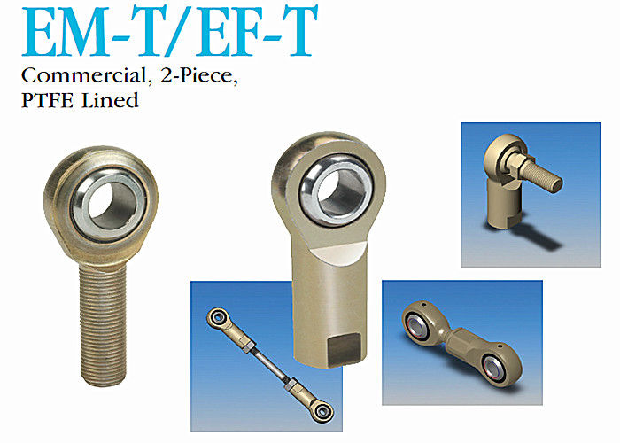 EM-T / EF-T قضيب الفولاذ المقاوم للصدأ Heim Joint Rod ينتهي 2 - قطعة PTFE اصطف للصناعة