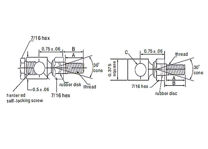 الخيوط رود دوارة مشتركة ، DC / DH نوع الفولاذ المقاوم للصدأ المفاصل دوارة
