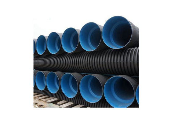 SN8 أنابيب الصرف الصحي المدفونة أنابيب الصرف الصحي من البولي إيثيلين HDPE مزدوجة الجدار