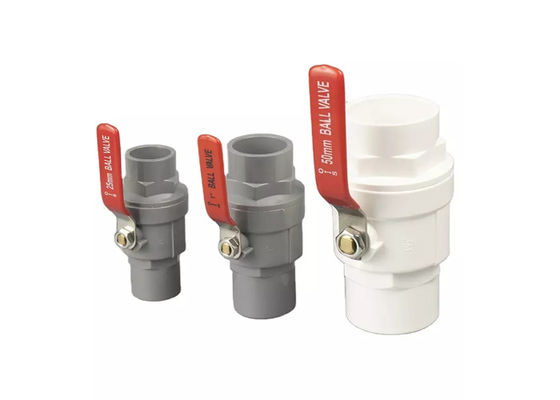 1/2" 4 "ABS كروم إدراج PVC قطعتين صمام الكرة علبة الفولاذ المقاوم للصدأ