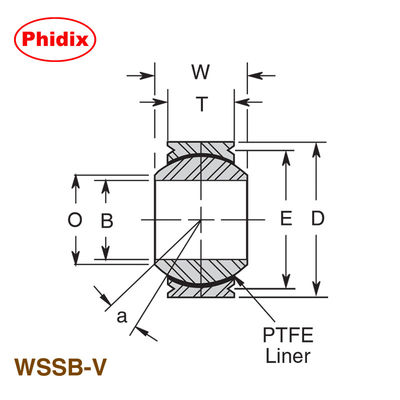 محامل من الفولاذ المقاوم للتآكل مع غطاء من PTFE