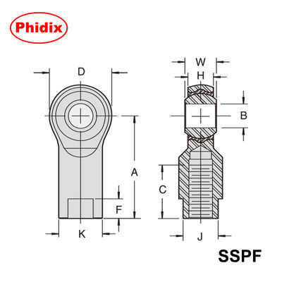 سلسلة SSPM / SSPF نهاية عصى الفولاذ المقاوم للصدأ: تزيين الذاتي ، تصميم مقاوم للتآكل لتحكم الحركة الصناعية الثقيلة